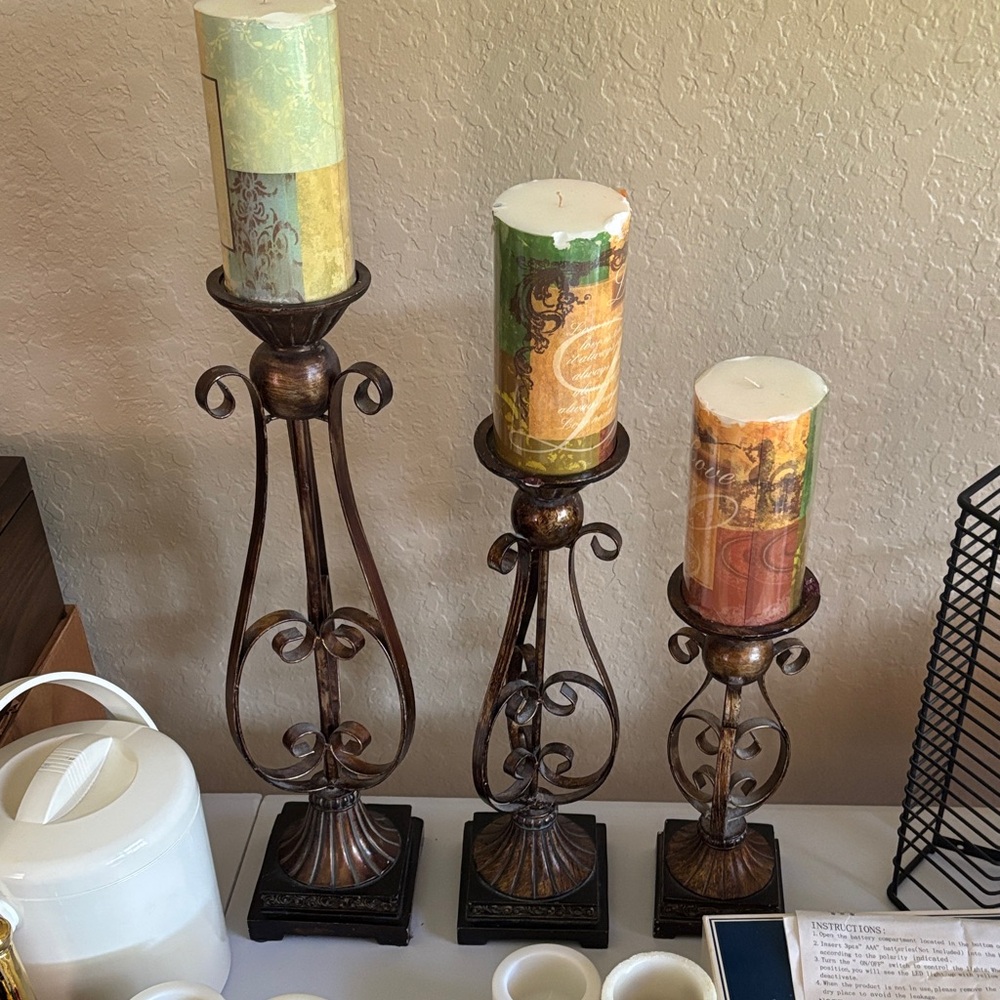 Candlestick holders -Set of 3